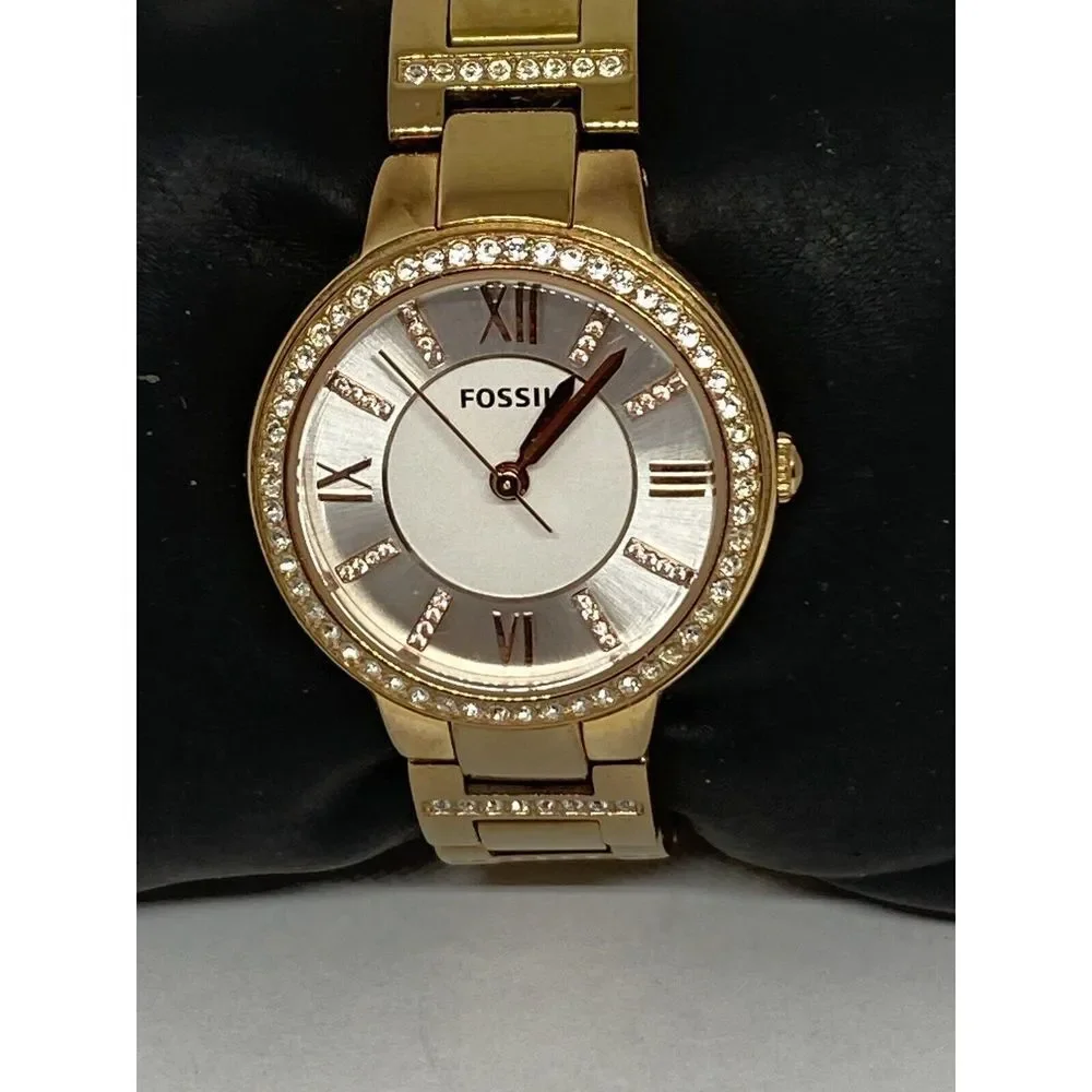 Fossil ES3284 Women's Gold Stainless Steel Analog Silver Dial Quartz Watch JK853